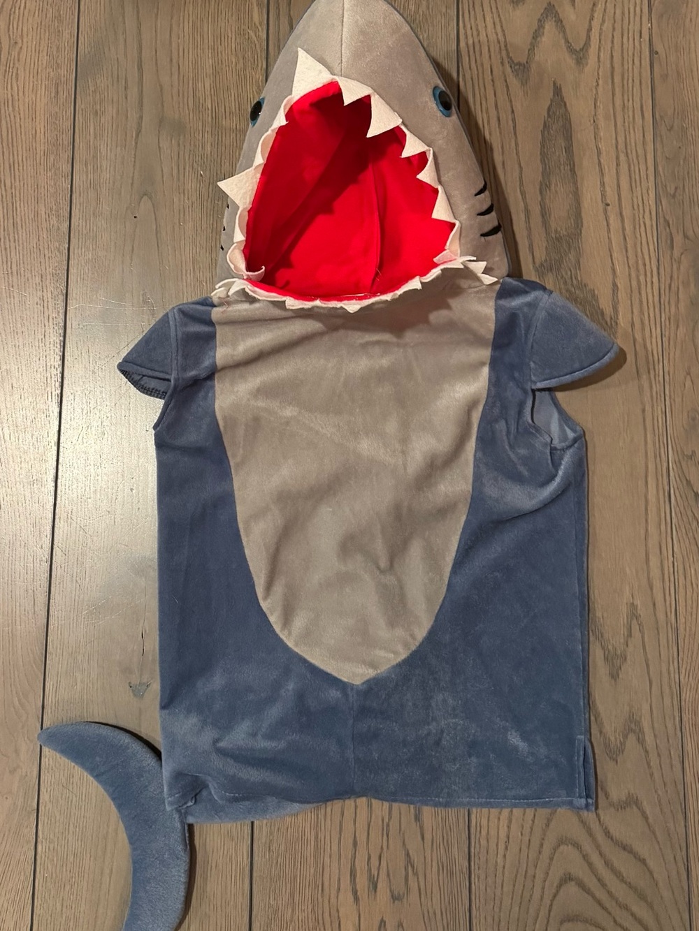 Morphe Shark Hooded Costume Top in Gray, Blue and Red